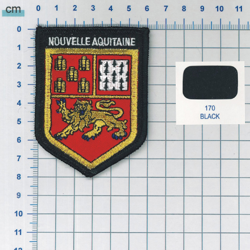 Écusson Brodé Nouvelle-Aquitaine - Tissu Avec Scratch, Dimensions 8x6,5 Cm, Pour Collection Région Ou Customisation - 8